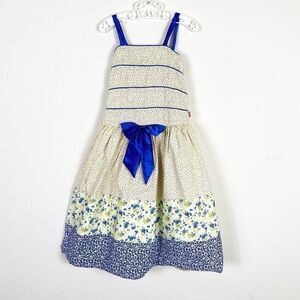 Shrawanti Girl’s Yellow & Blue Floral Long Dress